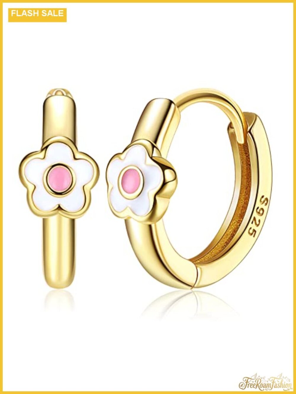 925 Sterling Silver Daisy Flower Hoop Earrings for Women Hypoallergenic